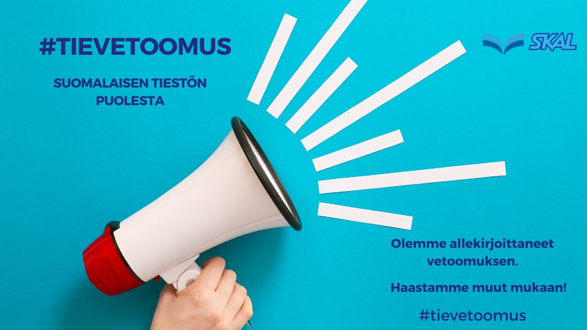 Suomen tiet pitää saada kuntoon – allekirjoitetaan tärkeä Tievetoomus. 
Eikö yrityksesi tai järjestösi ole vielä listalla? Vetoomus on allekirjoitettavissa 24.3. asti, toimi heti! 
tieyhdistys.fi/tietietoa/100-…
#tievetoomus #kilpailukyky #turvallisuus #liikenne <a href="/SKALry/">SKAL ry</a> <a href="/tieyhdistys/">Suomen Tieyhdistys</a>