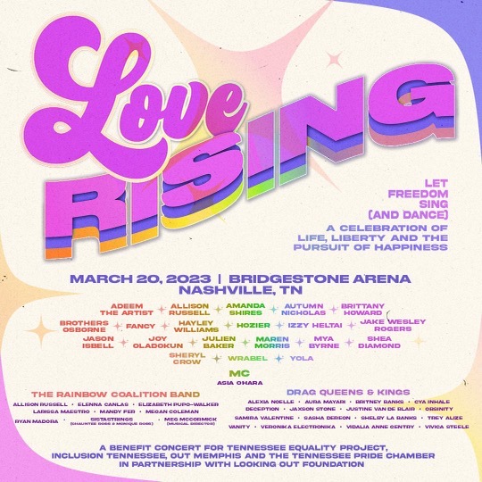 AutumnNicholas's tweet photo. Monday, March 20, Bridgestone Arena. This Matters! Join us as we celebrate love, hope, truth, respect and freedom. Honored, humbled to be a part of this night. #loverising @MarenMorris @MsMyaByrne @SherylCrow @iamyola Thank you @LookingOutFndn https://t.co/x1tAC76BeW