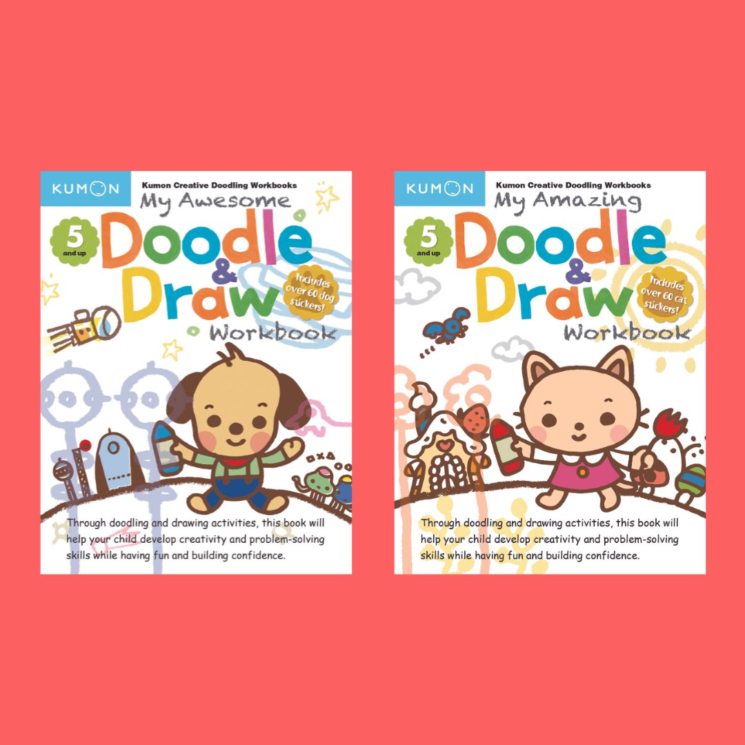 Help your child explore and develop their creativity and artistic skills with our Doodle and Draw workbooks! Purchase or learn more about our books and the Kumon method at kumonbooks.com #kumon #drawing #doodles #education #learning #school #homeschool #preschool #prek