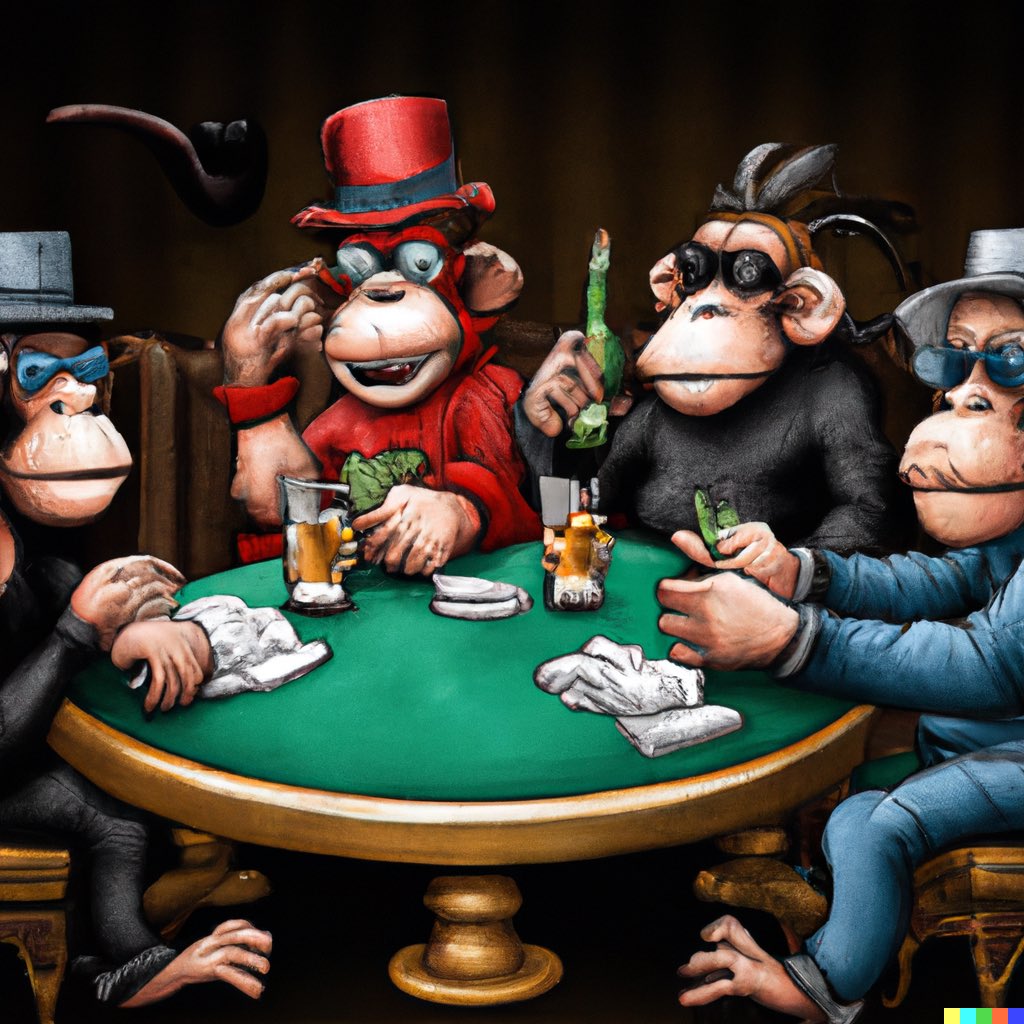 Monkis74's tweet photo. @RoveWorldApp @thugmonkez @CyberFrogsNFT Thonzons plotting the win! https://t.co/HikTy552gn