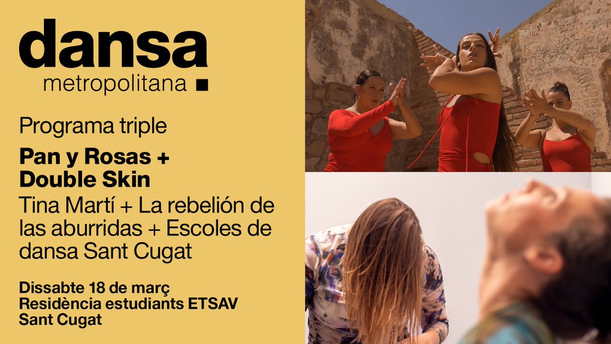 DansaMetropol_'s tweet image. 💥 Gaudeix d’un programa triple al projecte #Liminar de Sant Cugat a la Residència d'estudiants Unihabit- ETSAV (@culturastc) 🏬.

📆 18 març a les 12:00 h
🆓 Gratuït!

dansametropolitana.cat/ca/espectacles…