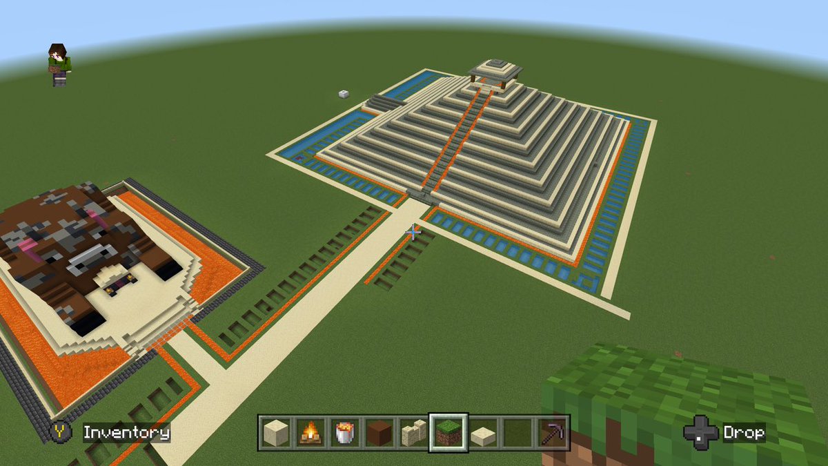 TLC_138's tweet photo. So this is what happens when you start with a pyramid on Minecraft and decide to go with a theme!  @Minecraft https://t.co/cUE6LNO9EL