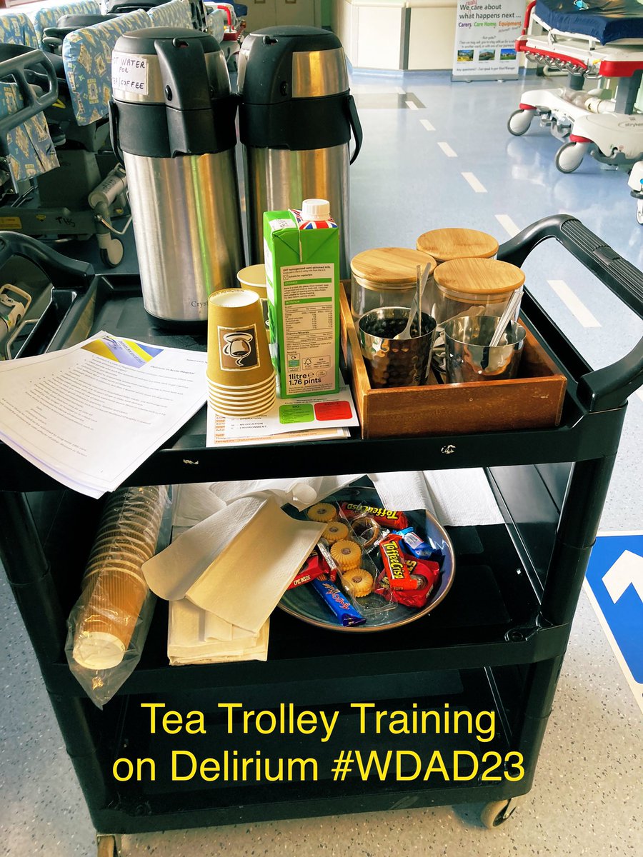 BatikerA's tweet photo. Celebrating World Delirium Awareness Day today at @ASPHFT with a cuppa + biscuit during the morning Tea Trolley Training; a warm welcome was had at the main entrance and in our canteen #WDAD2023 @AsphDementia @LiaisonSabp @KBhoyraz @EnwerePeter https://t.co/SjpCDJjQN1
