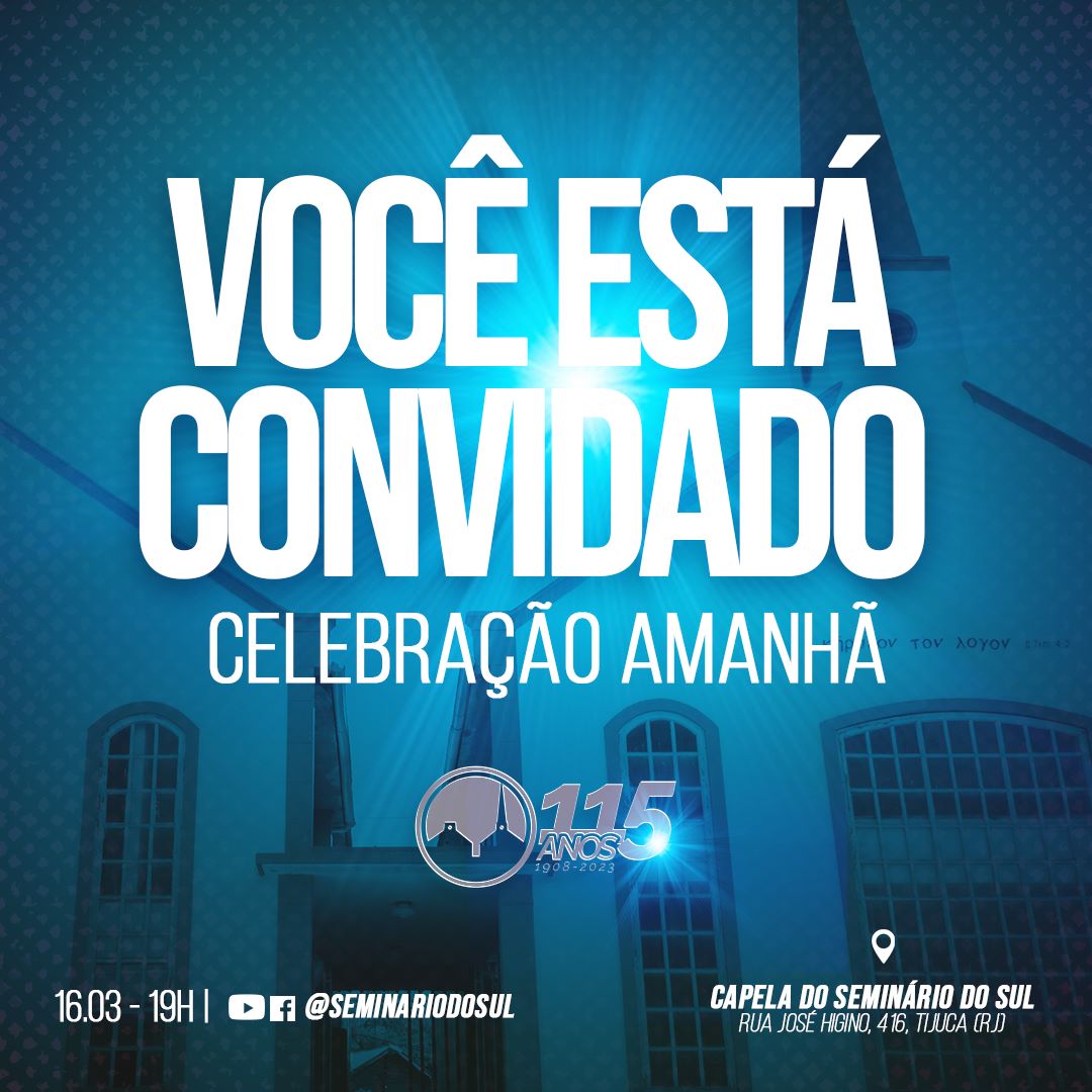 batistasdacbb's tweet photo. Amanhã é a celebração de 115 anos do Seminário do Sul. Programação especial acontecerá às 19h, na Capela da instituição, com a preleção do Pr. Celso Ribeiro Filho.
Se não puder estar presencialmente, acompanhe a transmissão ao vivo pelo Facebook ou YouTube do STBSB. #CBB #STBSB https://t.co/oM9No86VUR
