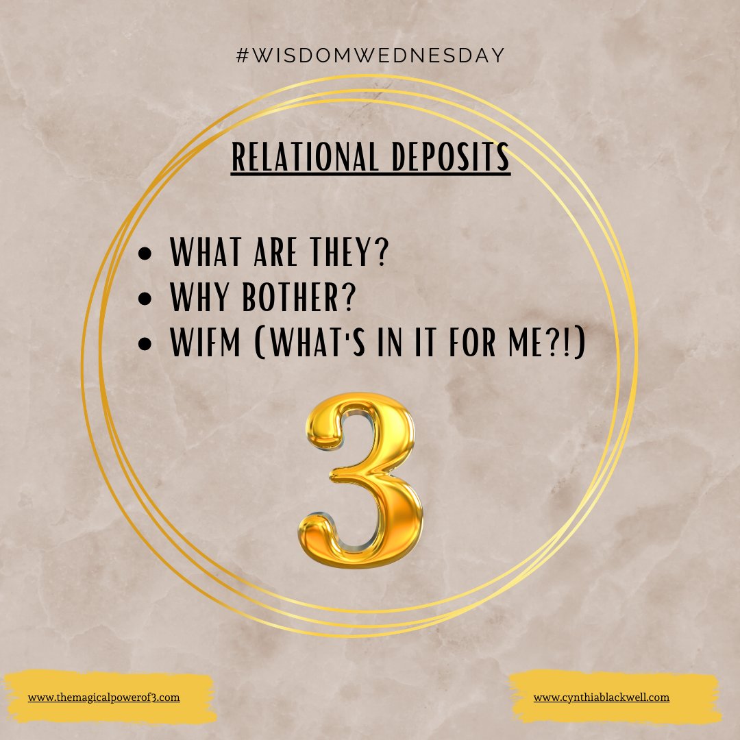 rainmakercb's tweet photo. #WisdomWednesday Relational Deposits: What are they? Why bother? WIFM? https://t.co/Gv4idHzHVs