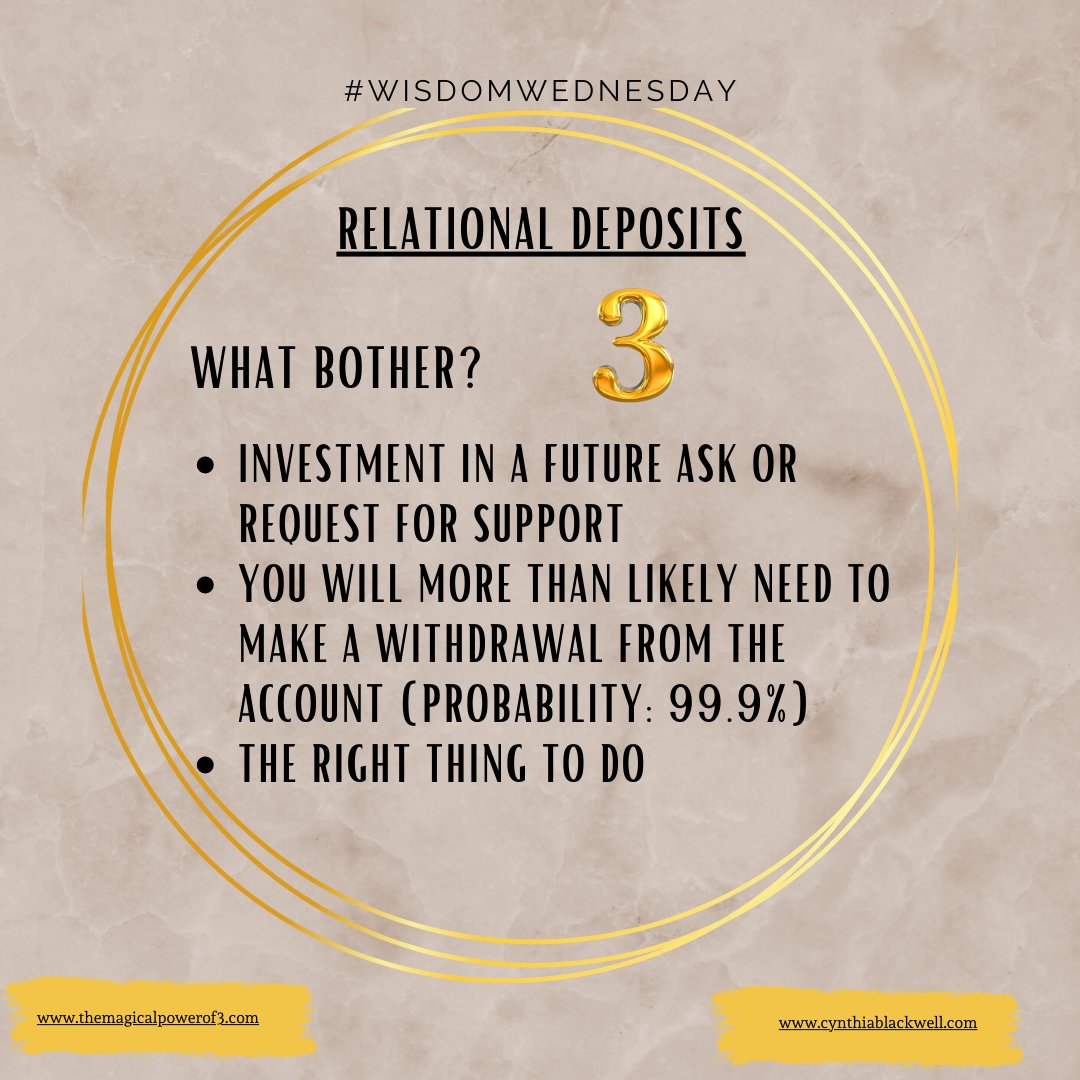 rainmakercb's tweet photo. #WisdomWednesday Relational Deposits: What are they? Why bother? WIFM? https://t.co/Gv4idHzHVs