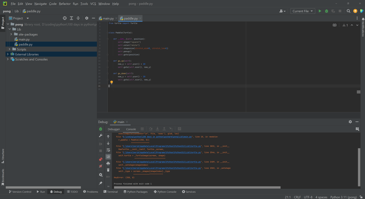 cameron_lowndes's tweet image. #100daycode #Python @yu_angela
Can somebody help me code, please? I am trying to build a pong game it keeps coming up with errors don't understand why