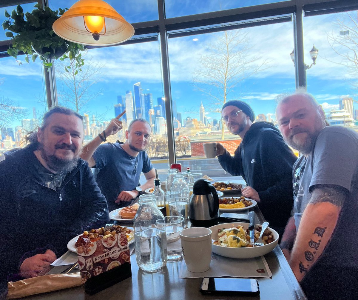Breakfast in New York City with a perfect view 🙂 See you tomorrow at <a href="/SonyHall/">Sony Hall</a> Everyone! 👋 #riversideband #identitytour