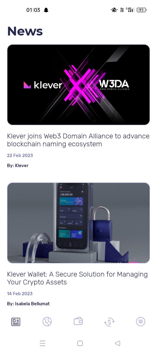 winner_No_1's tweet photo. @klever_io The feature i love the most in this wallet is it gives us all the news and that too with time and date and it's interface it is supper cool i,ve never seen any wallet like this before and one more thing you can change the currency of your portfolio according to your country #KLV https://t.co/Fm23fpKcPb
