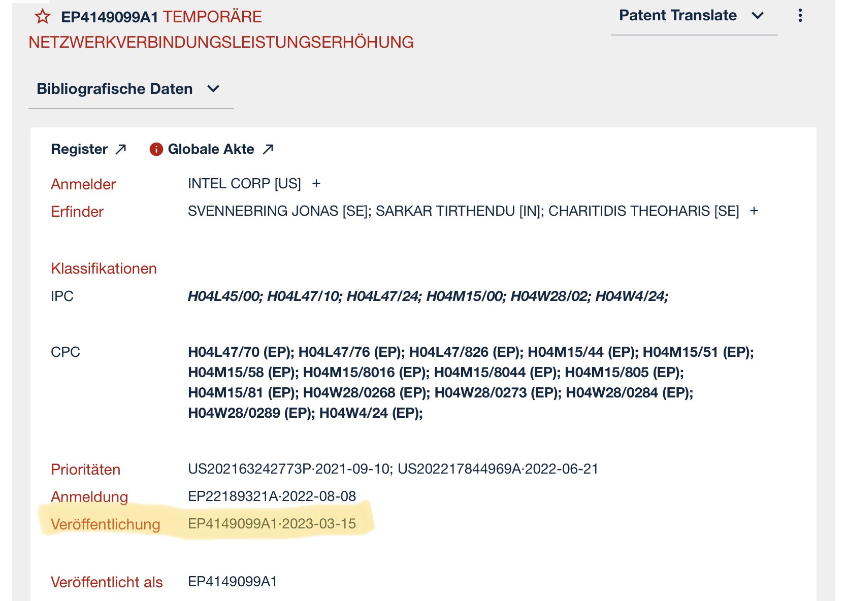 Wonderer on Twitter "And yet another brand new patent published today by intel mentioning