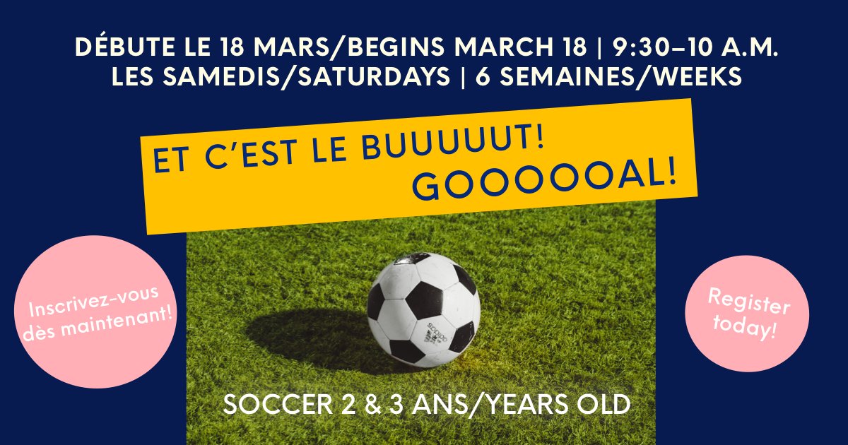 hampsteadqc's tweet photo. Join the fun! There are still a few spaces available for Soccer ages 2 and 3 ⚽
Register on our website https://t.co/qRWVdxu1yn
 
Joignez-vous à nous! Il y a encore de la place pour Soccer 2 et 3 ans ⚽
Inscrivez-vous dès maintenant sur notre site https://t.co/obhY5xPuV9 https://t.co/H4qmKz1AiS