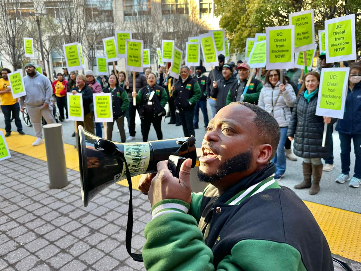 At today's UC Regents' meeting we called on the University to raise the minimum wage for ALL UC employees to $25 per hour or a 5% increase for those already making $25 per hour.

📣 We are demanding a fair, livable wage! 🚨