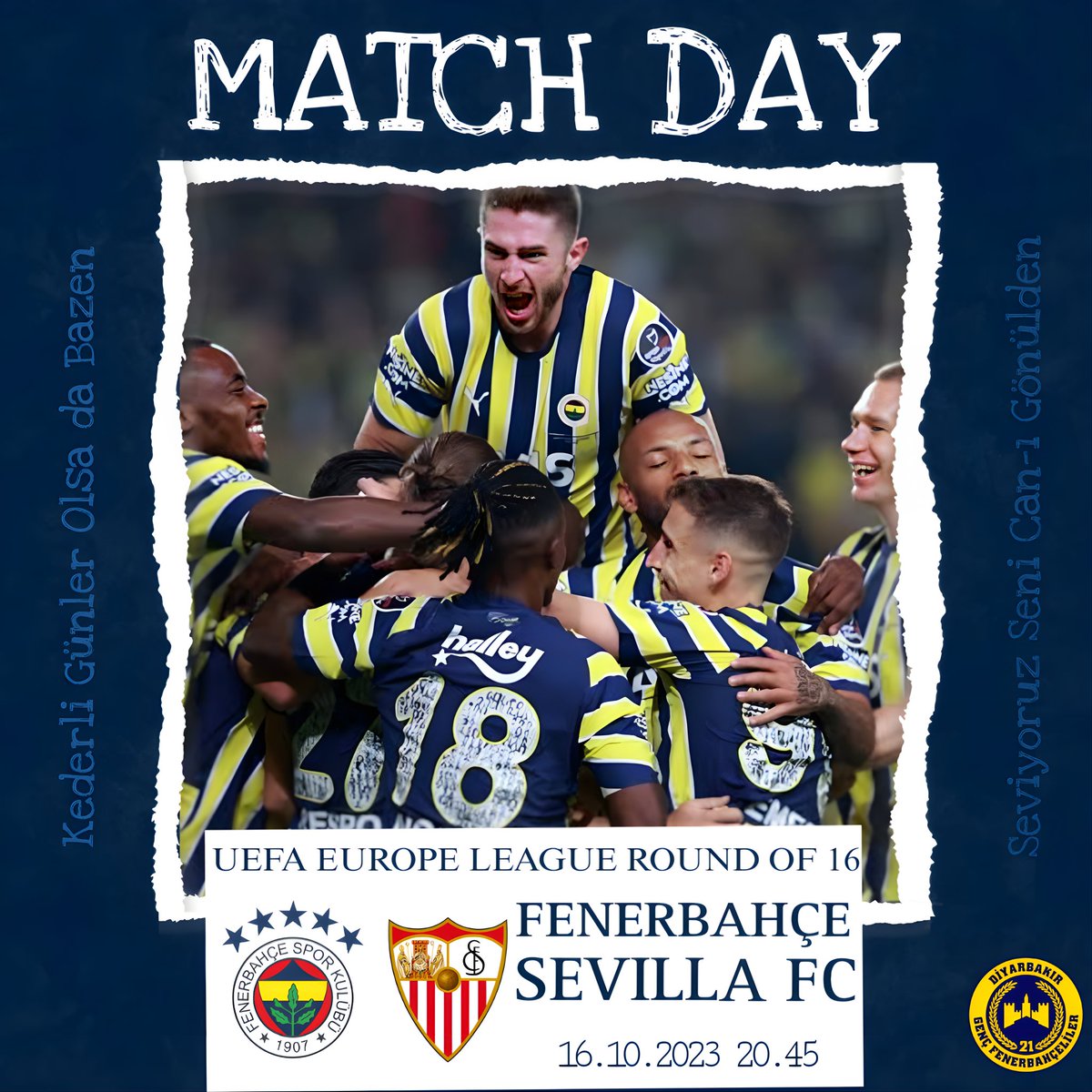 🔥 MAÇ GÜNÜ!
⚽ UEFA AVRUPA LİGİ SON 16 TURU 2. MAÇ
🆚 SEVİLLA FC
🕗 20.45
📍 ÜLKER STADYUMU
📲 #FBvSVL

#DiyarbakırGFB
#GençFenerbahçeliler