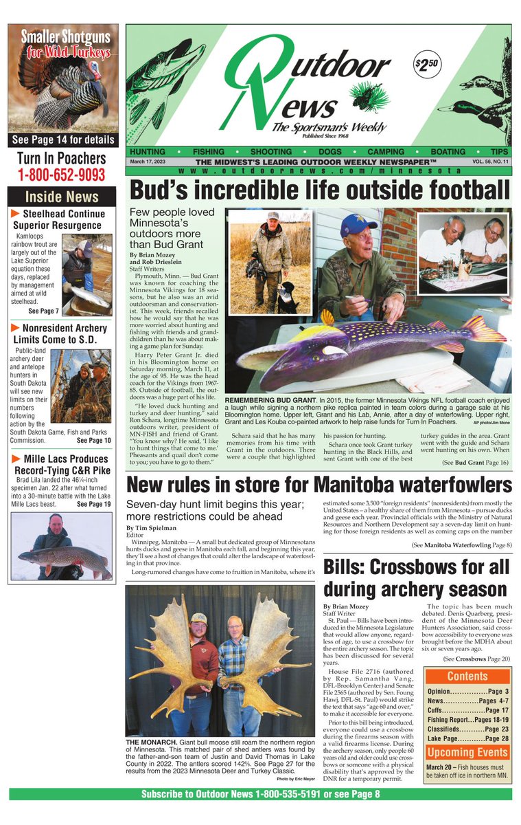 TwinCitiesAdGuy's tweet photo. Great write up this week in @outdoornews covering the impact Bud Grant had on the outdoor industry.
#budgrant #minnesotavikings #mnvikings https://t.co/w1DkqmAT28