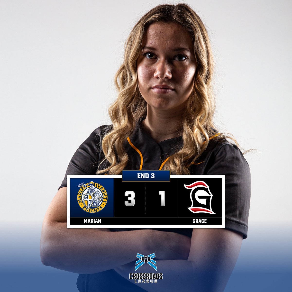 A Savannah Baker two-out hit pushes Marian on top 3-1 after three complete!
