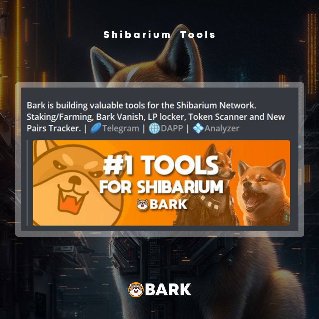 BarkTools's tweet image. 🚨 SAFE Analyzer Bot ads is now LIVE!

You can see the banner everywhere on Telegram now

$BARK #Shibarium