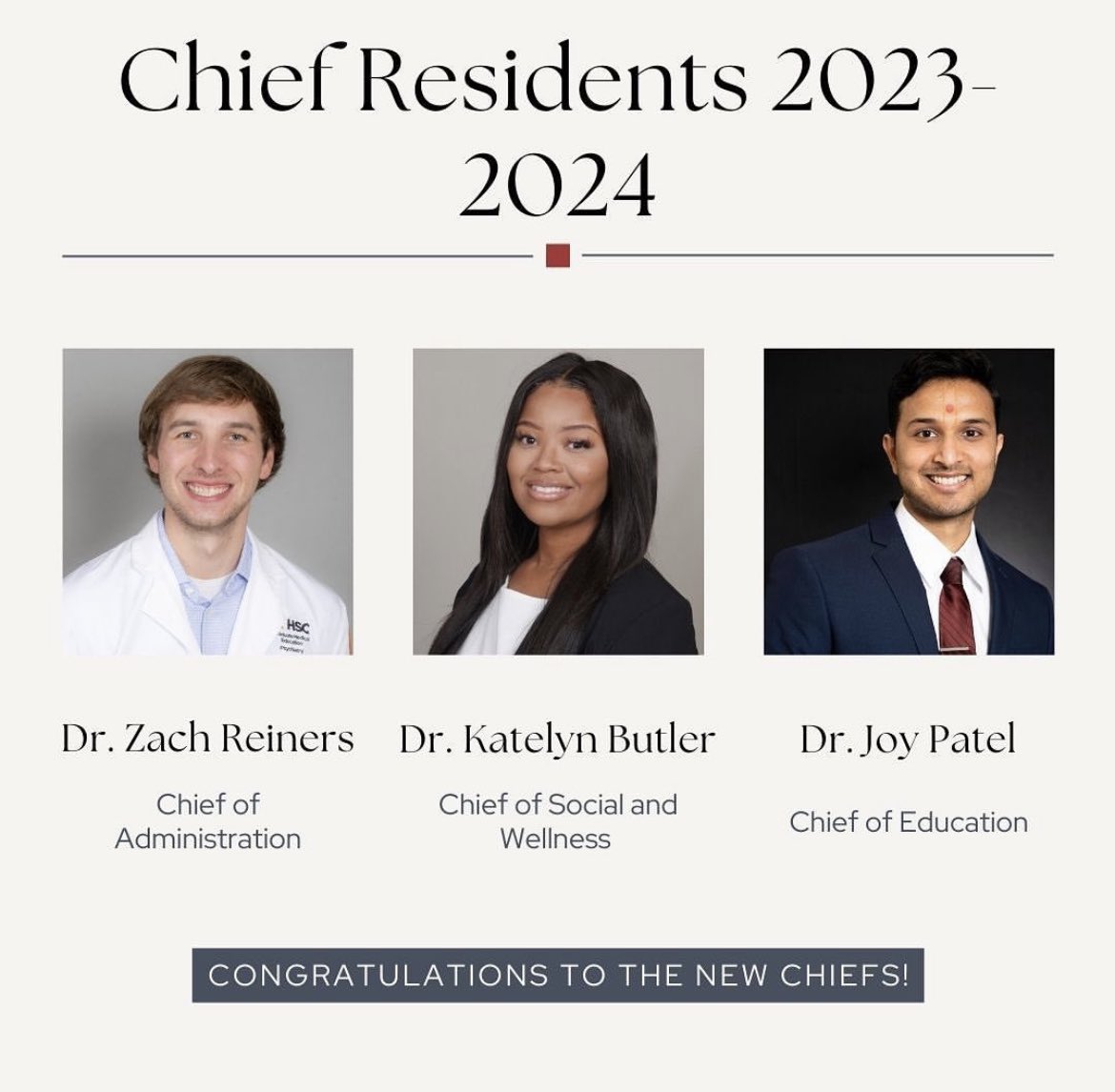 Congratulations to our new chiefs!