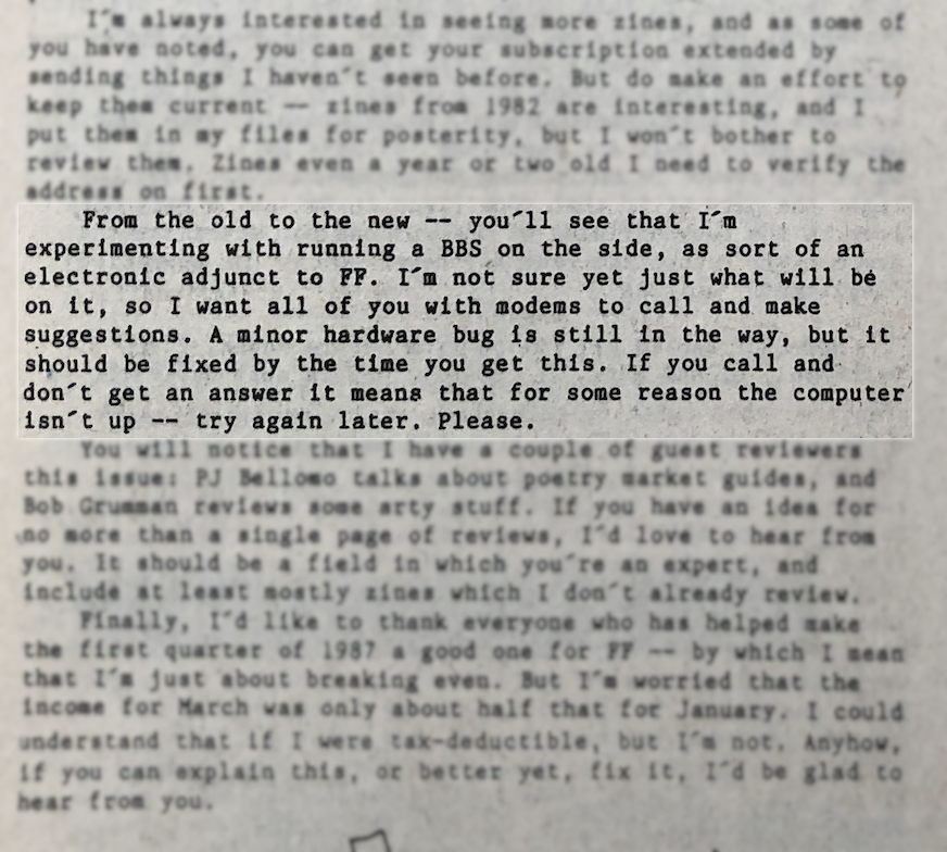F5_archive's tweet photo. #FactsheetFive #Factsheet5 #zines #MSDOS #300baud #modem #BBS #bulletinboards #heathkit #smallpress https://t.co/XodhV3cjwb