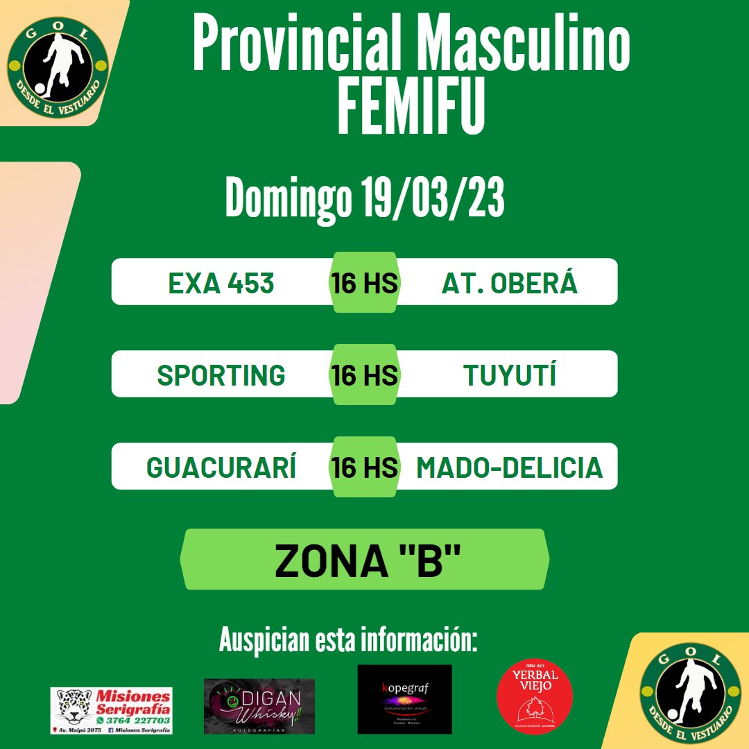 MMagaz's tweet photo. Ahora sí, se pone en marcha el torneo provincial masculino de la #FeMiFu. ⚽️

Van a ser 12 partidos a lo largo y lo ancho de Misiones, todos muy interesantes.

¿Habrá transmisiones de @GDVMisiones? Puede ser... https://t.co/djp4usAxX2