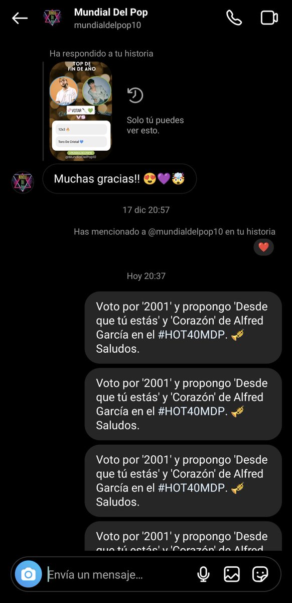 CA2LOTA's tweet photo. 📻🇨🇴 | Votemos por #2001MDP 🍦 y por la entrada de #DesdeQueTúEstásMDP ❤️🔥 y #CorazónMDP 🫀 de @alfredgarcia en el #HOT40MDP de @MundialDelPop10.
🐦 Twitter: @MundialDelPop10
▶️ YouTube: https://t.co/0XPajzQ1R3
📸 Instagram (Publicación + MD): https://t.co/hG8NpRobt8 https://t.co/Z1yufi4ycD