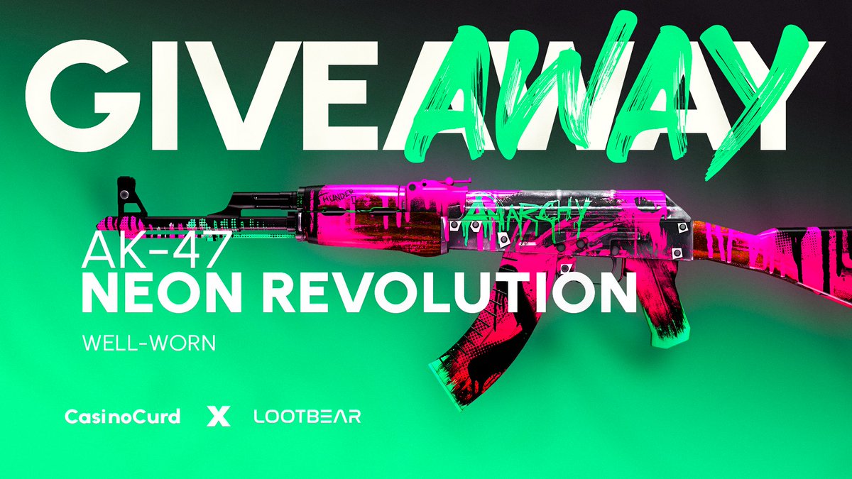$24.00 GIVEAWAY! &#127881;

AK-47 | Neon Revolution (WW)

✅ Follow us,  &amp; @appLootBear
✅ Retweet &amp; Like
✅ Tag your friends

Ends in 48-HOURS, Best of Luck! ⏰
