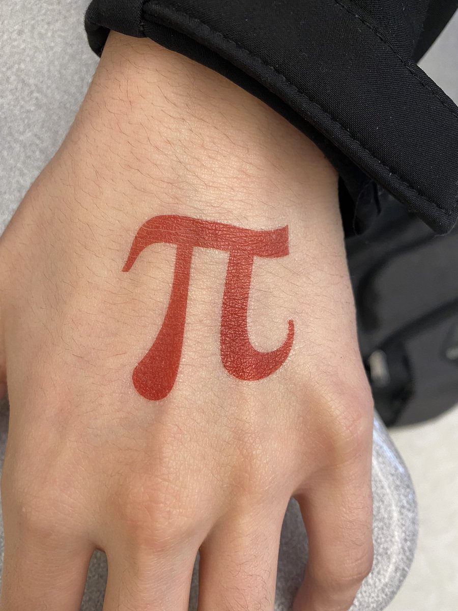 danielleathorne's tweet photo. Blue day pi day! Temporary neck tattoos were a fave today https://t.co/5J5dyEmE3f