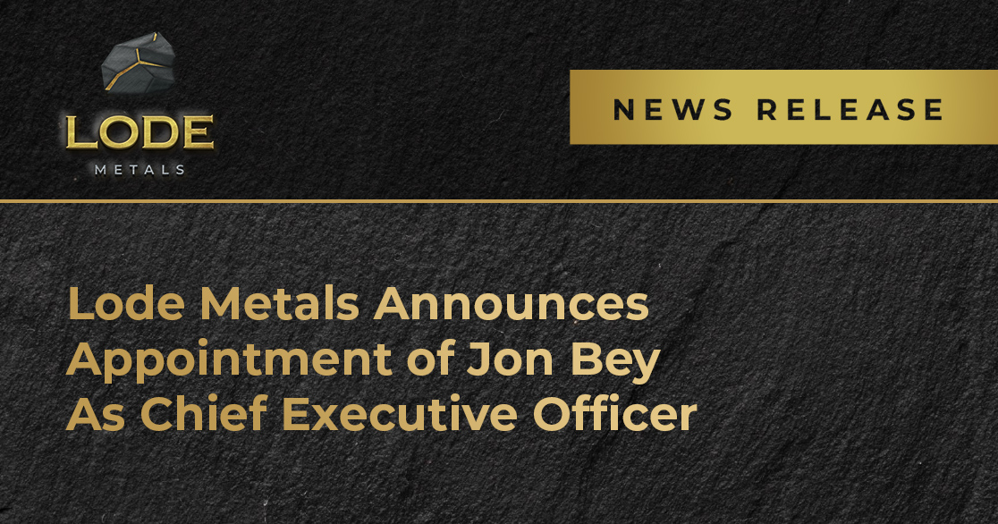 Lode Metals Corp. is pleased to announce that Jon Bey has joined the Company as a member of its board of directors and as President and Chief Executive Officer. 

Read the full news release at: bit.ly/3LrBFlc

#Lode $LODE #juniormining #gold #mining #goldexploration