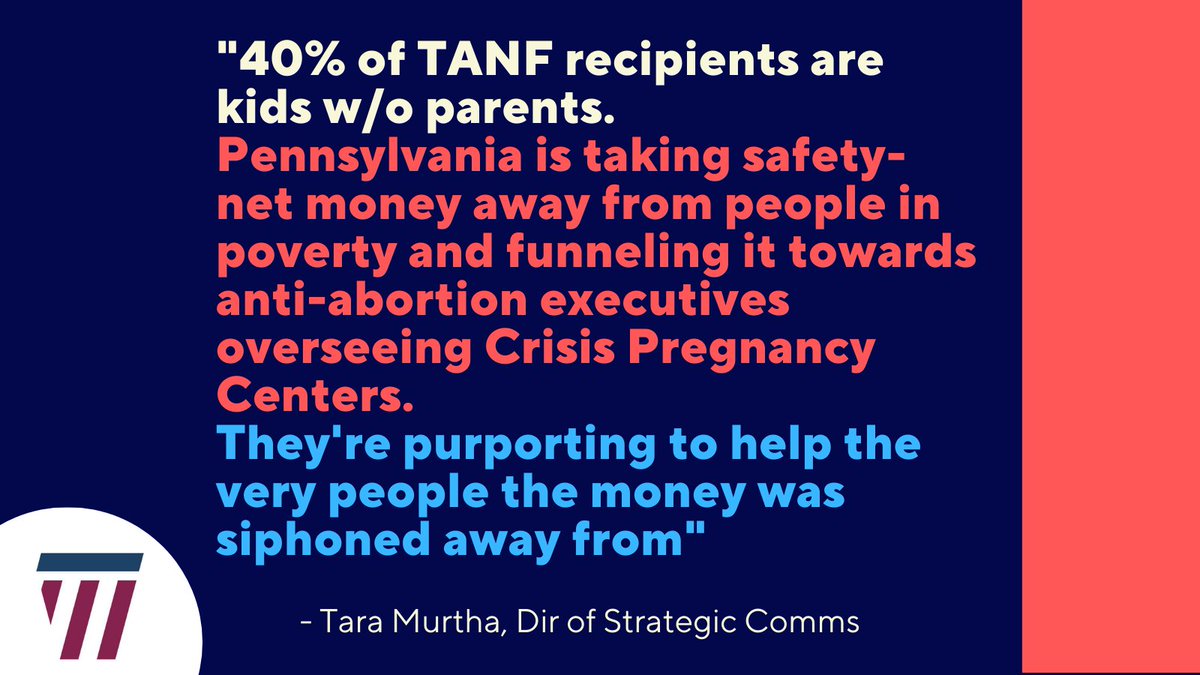 WomensLawProj's tweet photo. The crisis pregnancy center (CPC) business model targets low-income pregnant people w/ unmet needs.

They are unmet in part bc CPCs siphon money from the safety-net program intended to help them #TANF #CPCAccountability https://t.co/pRxxIGz1o3