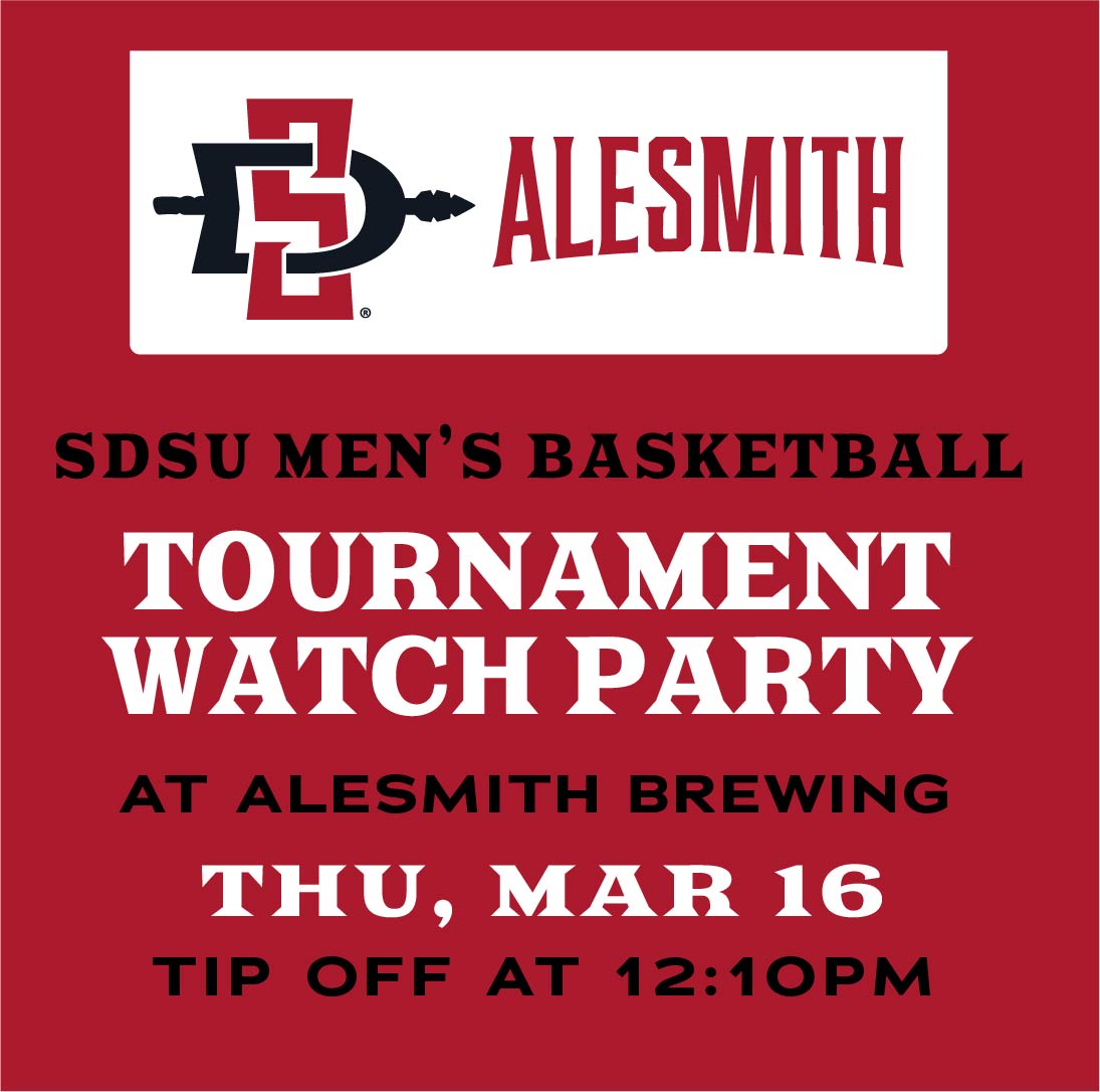 AleSmithBrewing's tweet image. We&apos;re ready for tomorrow! 🏀

We will have the game on with sound tomorrow along with specials on State Ale. We will be passing out SDSU Rally towels while supplies last. 

#letsgoaztecs