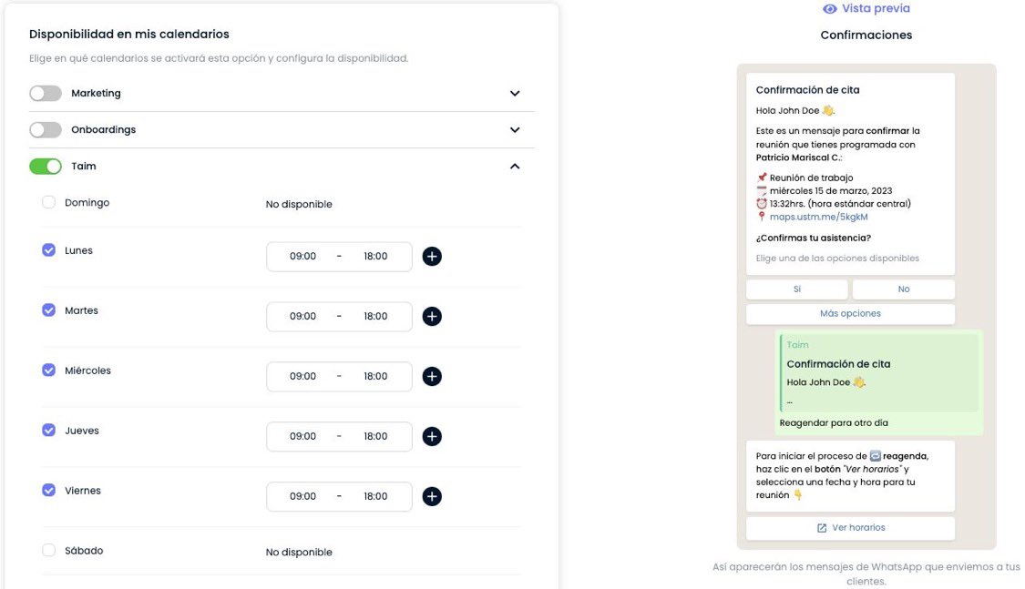 usetaim's tweet photo. 🚨 ¡Nuevo módulo ya disponible!
¿Tus clientes no pueden llegar a tu evento?
No permitas que esto se convierta en una cancelación o inasistencia.

Taim les permite en cuestión de segundos "Re-Agendar" en tus horarios disponibles desde #WhatsApp https://t.co/aBDrg7PK3K