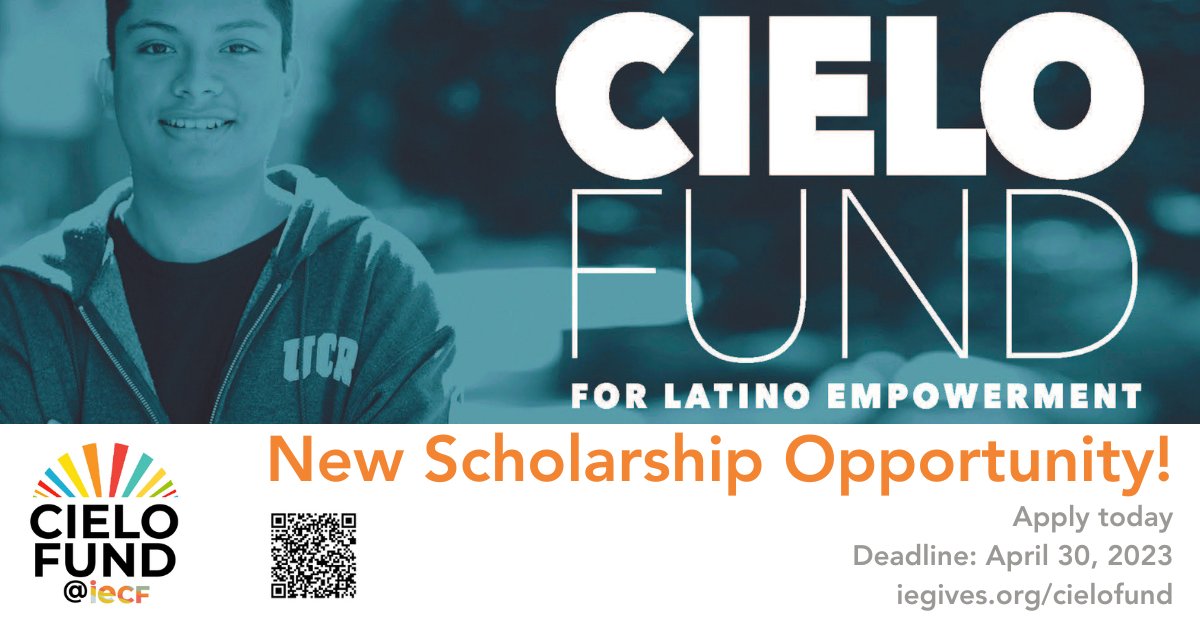 inlandempirecf's tweet photo. The #CIELOFund at IECF is proud to invest in the next generation of local Latino leaders with the launch of the inaugural CIELO Fund Scholars Program! Students attending IE colleges and universities are encouraged to apply by April 30, 2023!
https://t.co/V75TcXYSyo
#scholarships https://t.co/QMyyLqg20M