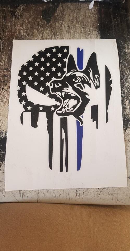 🔵⚪️⚫️ K9 Vinyl Prints ⚫️⚪️🔵

Each vinyl is custom made to order printed and cut by myself
 #Army #Veteran how suffers from #PTSD I have a wide range available 
if anyone is interested please contact me for details #k9 #PoliceDog #DogHandler #DogHandlers