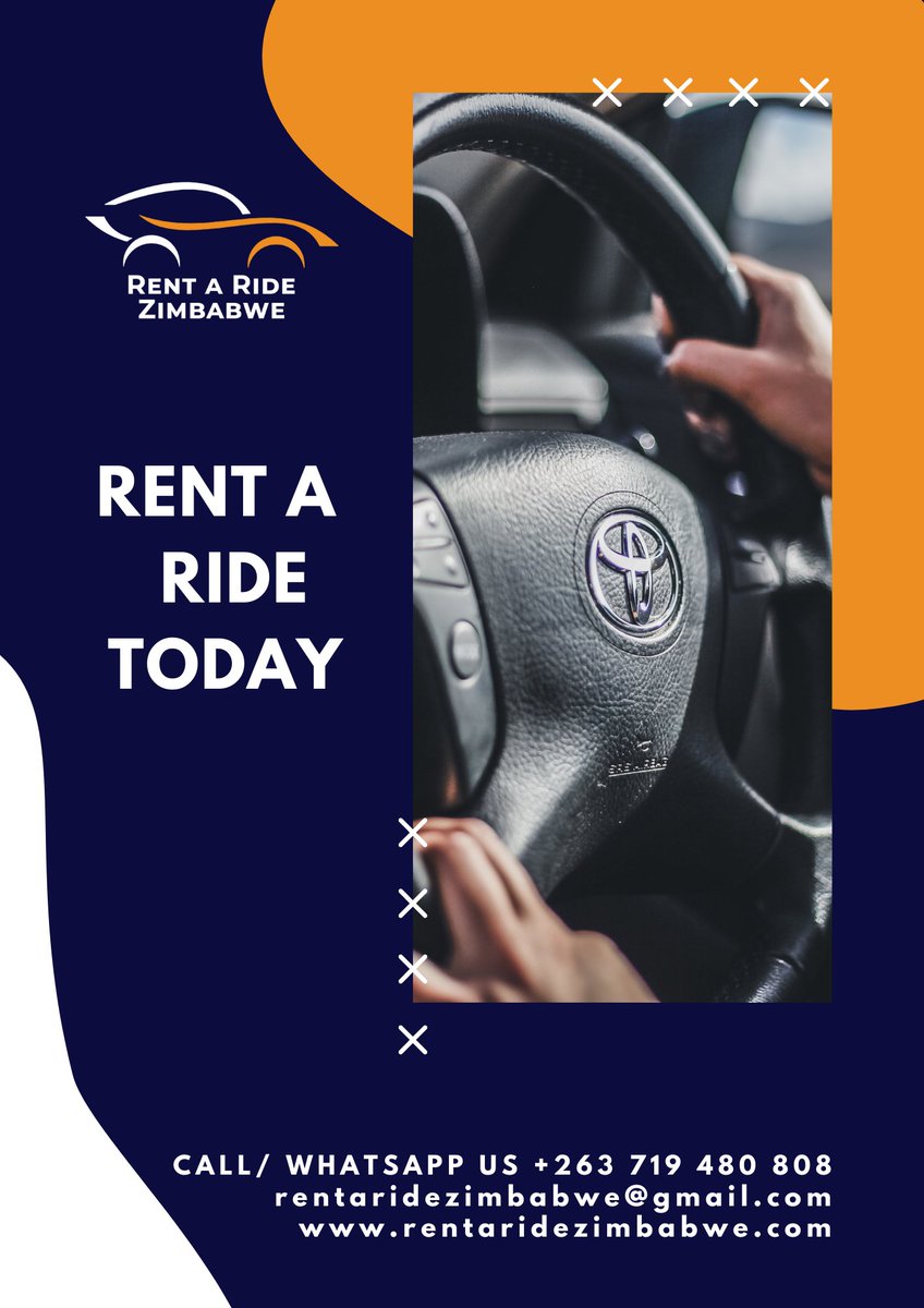 Renting A Ride from us is easy, Book via our website, Call us or Whatsapp Today 

#Zimbabwe  #Harare #Bulawayo #VictoriaFalls #ZimBho #carrentalservice  

Call or Whatsapp us +263 719 480 808

rentaridezimbabwe.com
