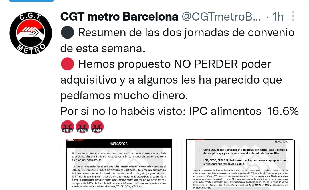 AACDesencantado's tweet photo. La CGT que nos congeló el sueldo 4 años y nos mintió y llevó al huerto en 2016 con el pasteleo de los 32€x12, nos vende que HAN PROPUESTO no sé qué mierdas. No nos vendáis motos, el poder adquisitivo es igual de importante ahora que en 2012 y en 2016!! Farsantes!!! 🖕 https://t.co/lUIub8hx4h