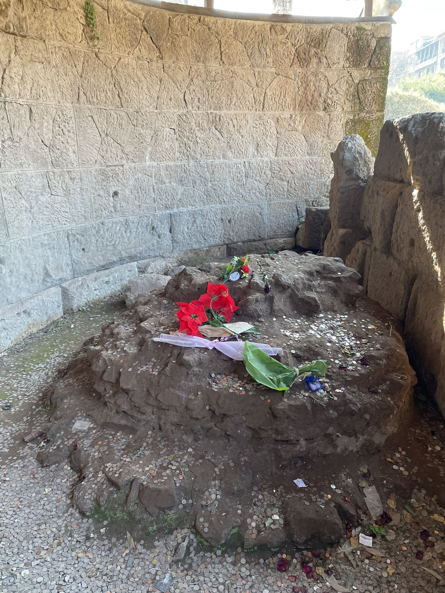 Roman History on Twitter "Flowers left on the altar that marks the