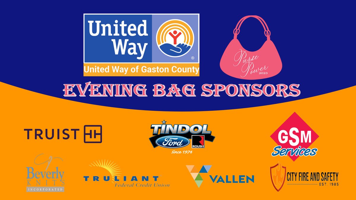 unitedgaston's tweet photo. Thank you to our evening bag sponsors for Purse Power 2023!
Join us along with @RamonaHolloway  from Mix107.9 for a ladies' night out with a purpose! Purse power 2023 will be held on Thursday, March 30 at 6pm at the @gastoncc1919 to benefit the @dollyslibrary. https://t.co/0KbI5ZHJCd