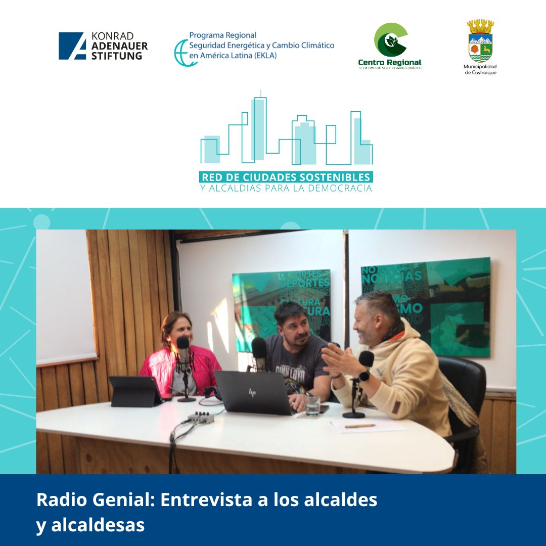 📣[Entrevista en <a href="/RadioGenialFM/">Radio Genial FM</a>]
Previas al inicio del 2° Diálogo Latinoamericano de <a href="/CiudadesAmerica/">Red de ciudades sostenibles</a> , <a href="/CarolinaLeitao/">Carolina Leitao</a> (alcaldesa de <a href="/penalolen/">Peñalolén</a> 🇨🇱) y <a href="/JuanM_Vasquez/">Juan Martín Vásquez Hincapié</a> (alcalde de <a href="/tamesis_web/">Municipio de Támesis - Antioquia</a> 🇨🇴) comentan los desafíos y buenas prácticas en sus localidades.
radiogenial.cl