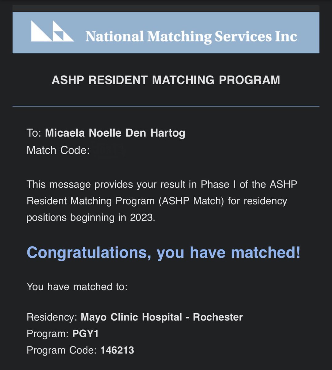 Very excited to take the next step in my pharmacy journey and spend the next year at @MayoClinic for my PGY1! HUGE thank you to the many mentors I had along the way 🤍 #Match2023 #RxMatchDay