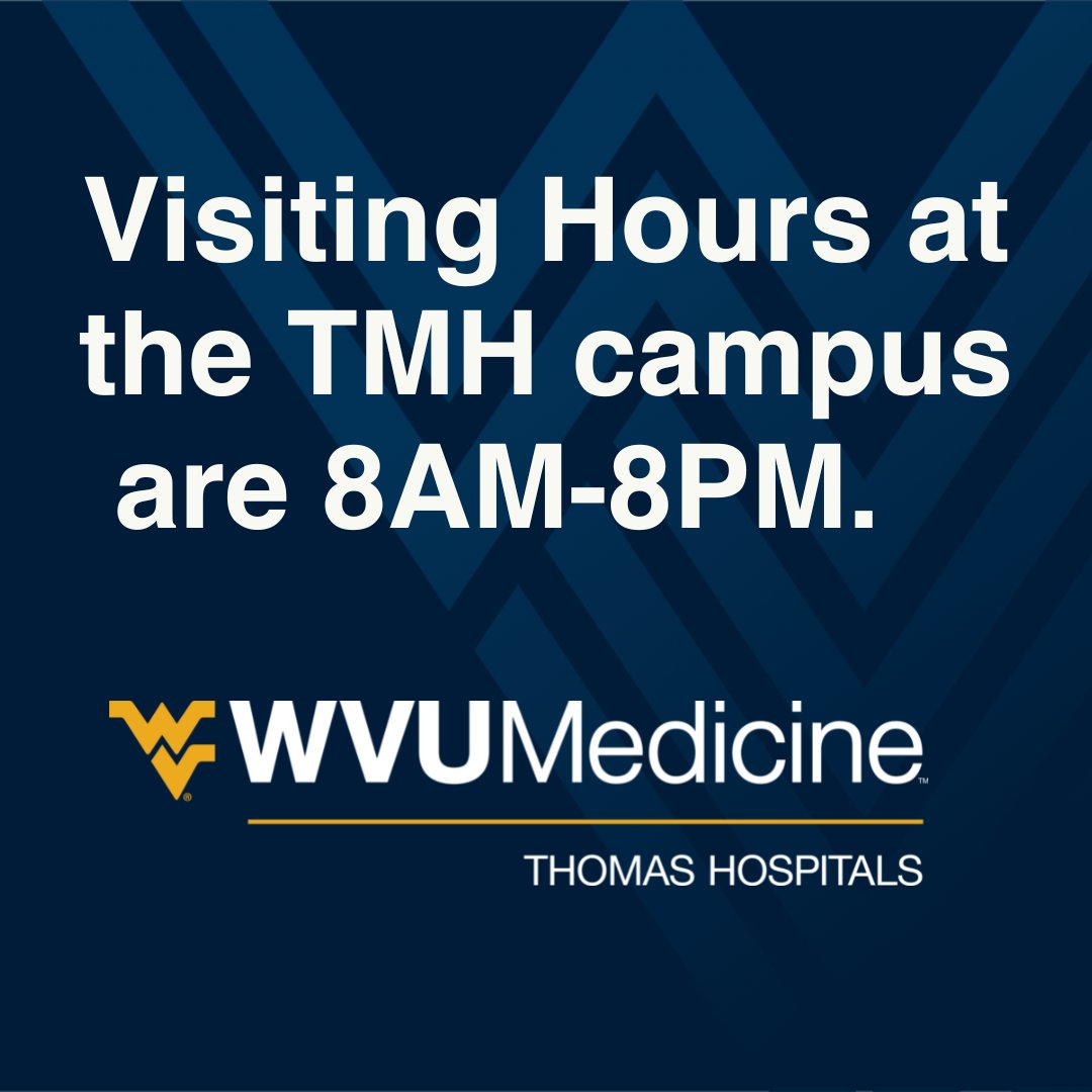thomashopsitals's tweet photo. Visiting Hours for the Thomas Memorial Campus are now 8am - 8pm. https://t.co/yV9TDiTz1N