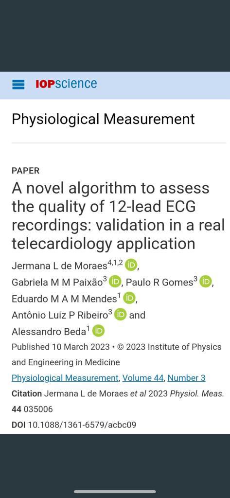 LopesJermana's tweet photo. My research team has developed an algorithm to assess the quality of the ECG recording in a real-world scenario, Noise Automatic Classification Algorithm (NACA). Our approach reduces costs related to a waste of resources and a delay diagnosis #ECGsignalquality #telecardiology https://t.co/jwQlORycat