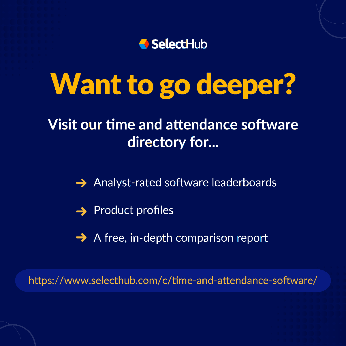 SelectHub's tweet image. Not sure where to find the best time tracking apps? Our analyst team has compiled a list of the best solutions. Get the full analysis >> hubs.la/Q01GBqqQ0
#timeandattendance #HR #timetrackingsoftware
