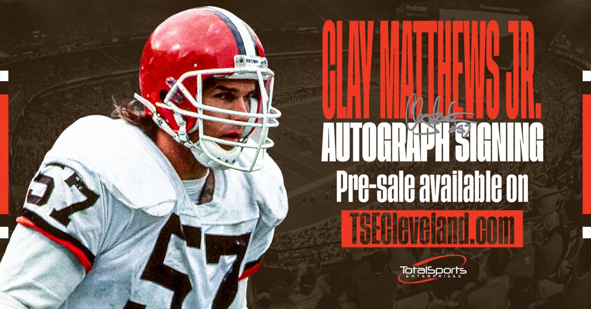 🚨 SIGNING ALERT 🚨

Pre-sale and mail-in options for our autograph signing with Clay Matthews Jr: NOW AVAILABLE!

⬇️⬇️⬇️

tsecleveland.com/collections/up…