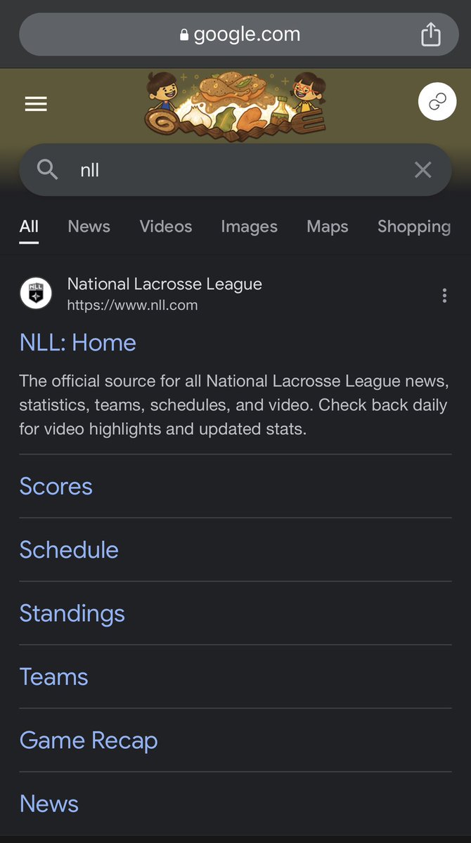 need the google search team to give the NLL a dashboard like all the other pro sports have