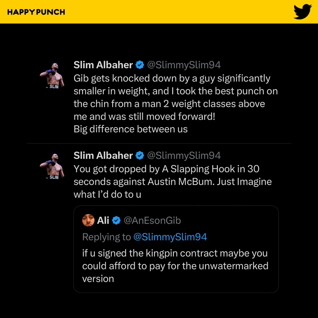 Happy Punch on Twitter "Slim fired back"