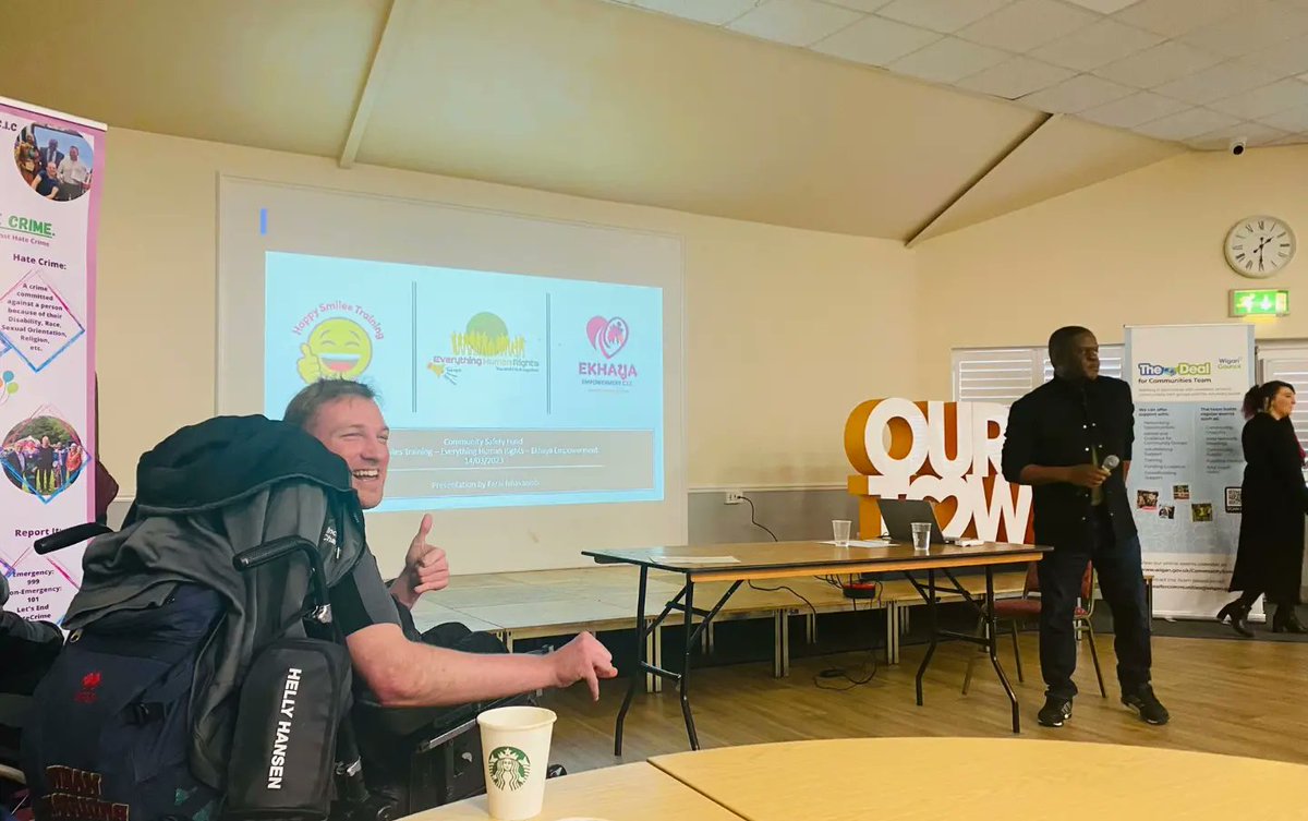 happysmilescic's tweet photo. 💛 It was greet to attend @WiganCouncil’s celebration event yesterday, showcasing our #HateCrime workshops with our mates @RightsCommunity & @EkhayaUK!
📧 Get in touch for more info! - info@happysmilestraining.co.uk
@GM_VRU #LetsEndHateCrime https://t.co/HogJ3yOmdS
