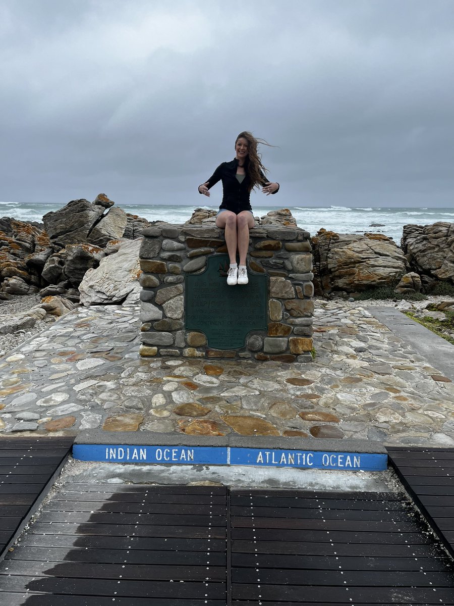 Cape Agulhas: the southern tip of Africa. Contrary to popular belief, is is here, not the Cape of Good Hope, where the Atlantic and Indian Oceans meet. Cape Agulhas is also known for its rogue waves.