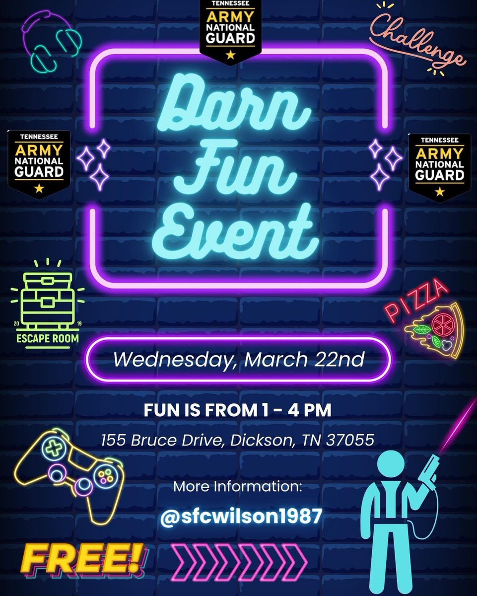 BusinessCWHS's tweet photo. Hey! Everyone (teenagers) come out for a FREE fun event on Wednesday from 1-4! Pizza, laser tag, and escape rooms! @sfcwilson1987 https://t.co/yt0GQXYuGs