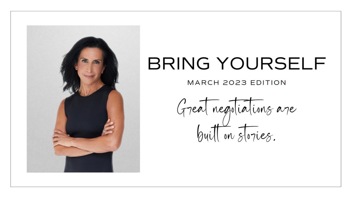 MoriTaheripour's tweet photo. My latest Bring Yourself newsletter is live! This month, I'm looking at the stories we share, the stories we tell ourselves, and how both affect our negotiations. #bringyourselfbook #negotiatefearlessly
Read my March #newsletter here: https://t.co/GBx6ahsaGw https://t.co/FVuTbvar3x