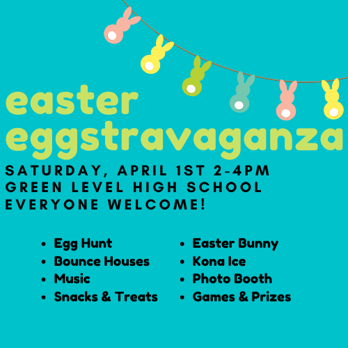 Hey West Cary friends! Come join the Graham fam at a family-friendly Easter #EGGstravaganza at <a href="/GreenLevelHigh/">Green Level High School</a> on Saturday, April 1, from 2-4pm that our church <a href="/SummitRDU/">The Summit Church</a> is hosting. We are so excited to spend time with friends and neighbors and hope you will join us!