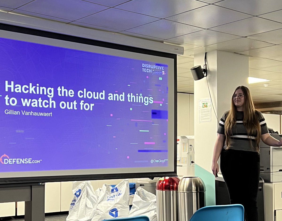 Our last talk of the night is presented by <a href="/gvhauwae/">Gillian Vanhauwaert</a> as they explain “Hacking the cloud and things to watch out for.”

Gillian discusses these vulnerabilities from how they do it and how to recognise it.